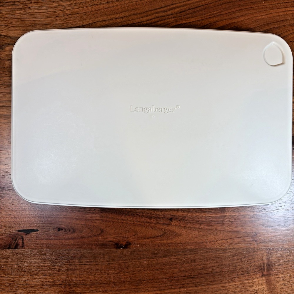 Longaberger Rectangular Basket Insert Hard Plastic Protector Lid Set 45144 Cream